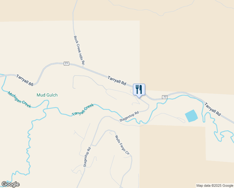 map of restaurants, bars, coffee shops, grocery stores, and more near 102 Way Station Court in Jefferson