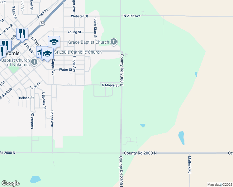 map of restaurants, bars, coffee shops, grocery stores, and more near 20131 Nokomis Road in Nokomis