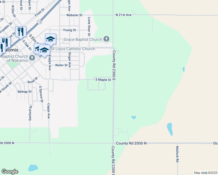 map of restaurants, bars, coffee shops, grocery stores, and more near 20131 Nokomis Road in Nokomis