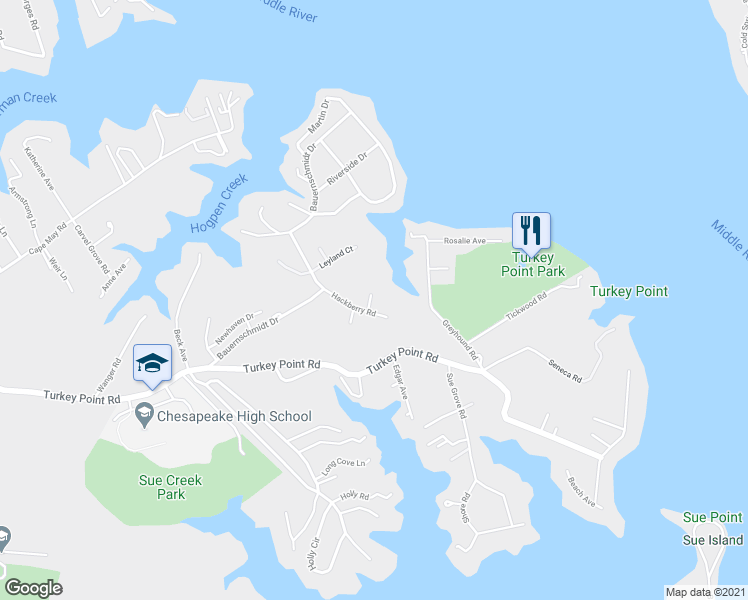 map of restaurants, bars, coffee shops, grocery stores, and more near 15 Whorl Court in Essex