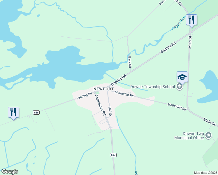 map of restaurants, bars, coffee shops, grocery stores, and more near 325 Methodist Road in Downe