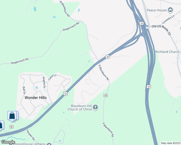 map of restaurants, bars, coffee shops, grocery stores, and more near 5 Cardinal Lane in Athens