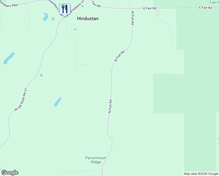 map of restaurants, bars, coffee shops, grocery stores, and more near 8625 North Fish Road in Bloomington