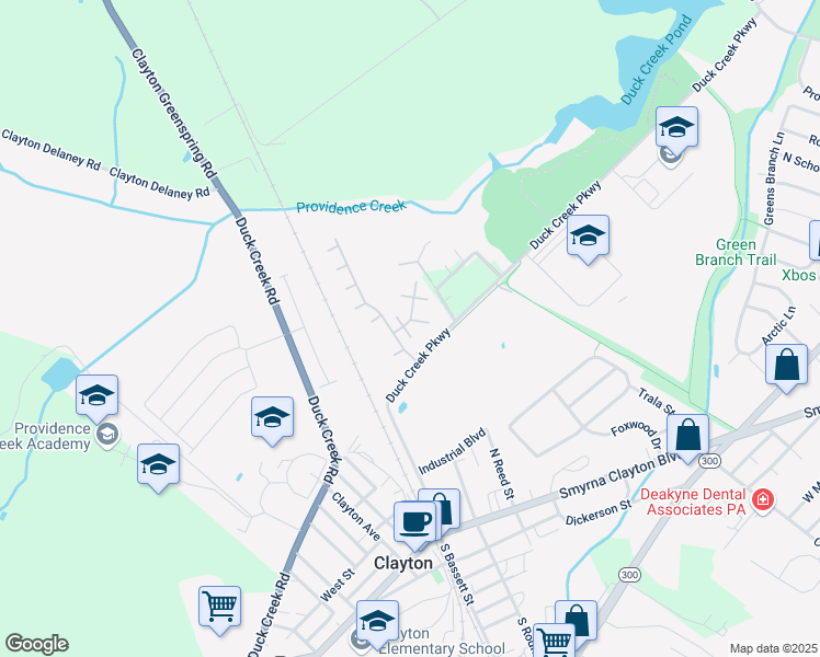 map of restaurants, bars, coffee shops, grocery stores, and more near 8 Camden Circle in Clayton