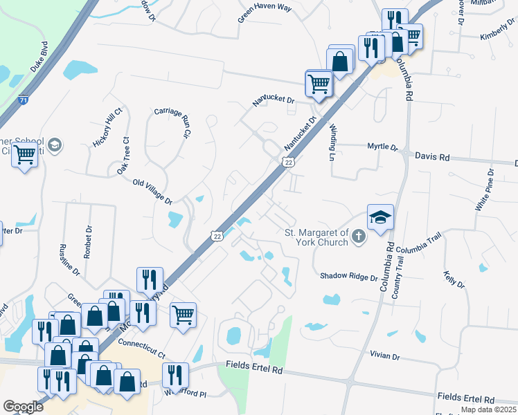 map of restaurants, bars, coffee shops, grocery stores, and more near 3576 Twenty Mile Way in Loveland