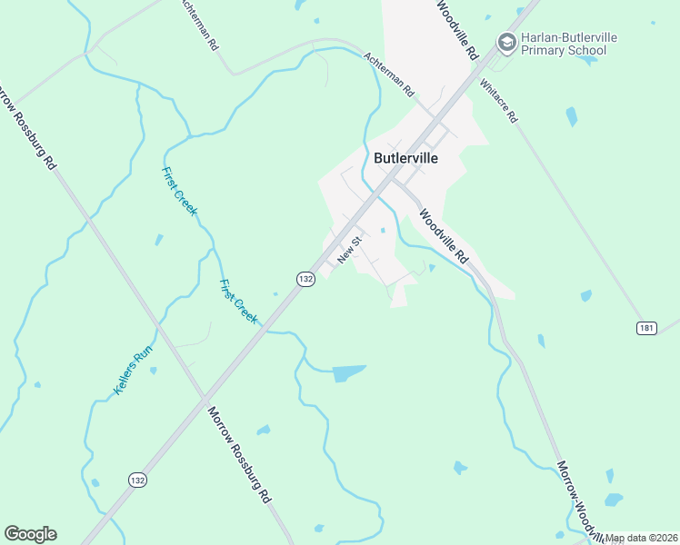 map of restaurants, bars, coffee shops, grocery stores, and more near 8796 New St in Pleasant Plain
