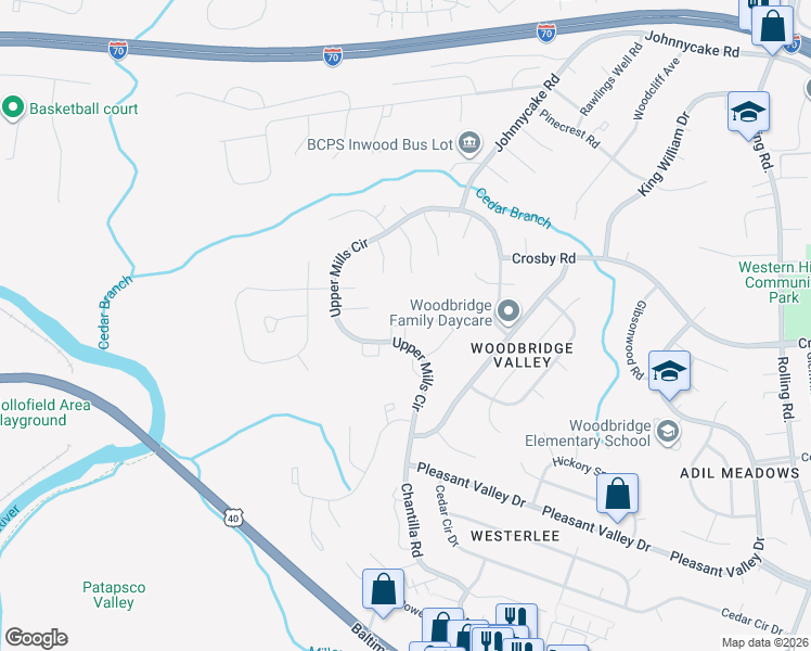 map of restaurants, bars, coffee shops, grocery stores, and more near 3 Island Run Court in Catonsville