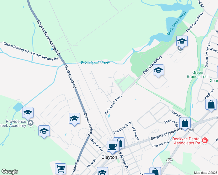 map of restaurants, bars, coffee shops, grocery stores, and more near 8 Camden Circle in Clayton