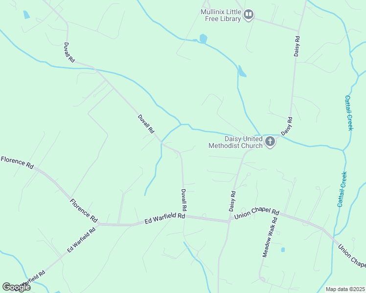 map of restaurants, bars, coffee shops, grocery stores, and more near 2905 Duvall Road in Woodbine