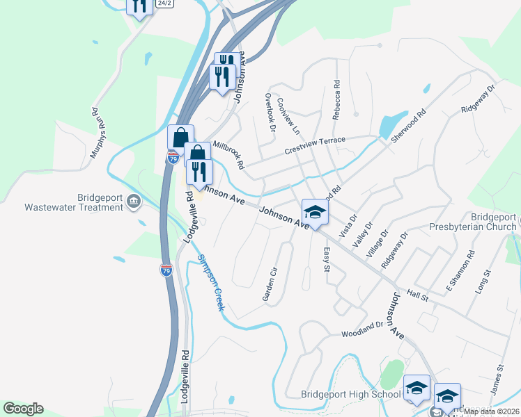 map of restaurants, bars, coffee shops, grocery stores, and more near 1145 Johnson Ave in Bridgeport