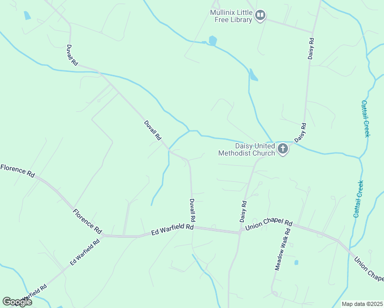 map of restaurants, bars, coffee shops, grocery stores, and more near 2905 Duvall Road in Woodbine