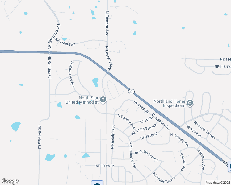 map of restaurants, bars, coffee shops, grocery stores, and more near 11248 North Randolph Avenue in Kansas City