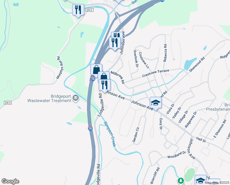map of restaurants, bars, coffee shops, grocery stores, and more near 104 State Street in Bridgeport