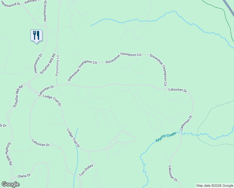 map of restaurants, bars, coffee shops, grocery stores, and more near 159 Bob Sherman in Truckee