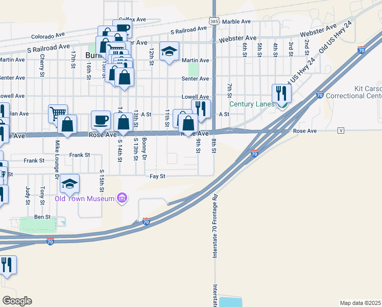 map of restaurants, bars, coffee shops, grocery stores, and more near 233 9th Street in Burlington