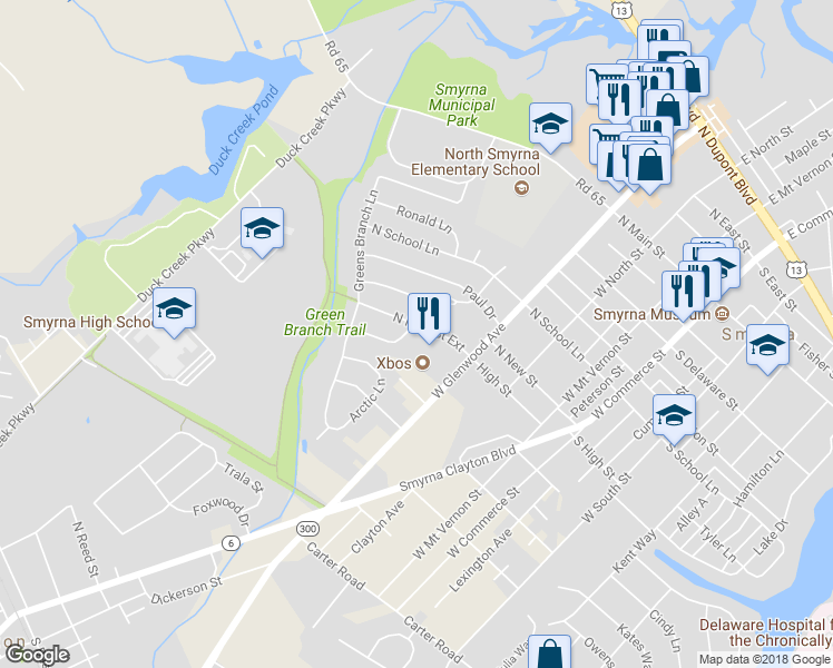 map of restaurants, bars, coffee shops, grocery stores, and more near 359 Eagle Way in Smyrna
