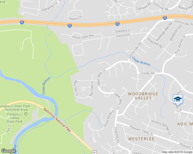 map of restaurants, bars, coffee shops, grocery stores, and more near 7120 Upper Mills Circle in Catonsville