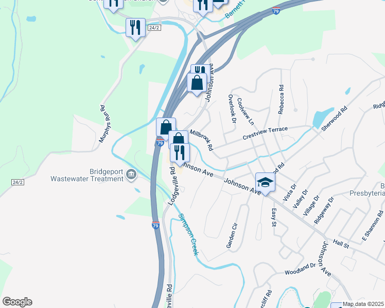 map of restaurants, bars, coffee shops, grocery stores, and more near 104 State Street in Bridgeport