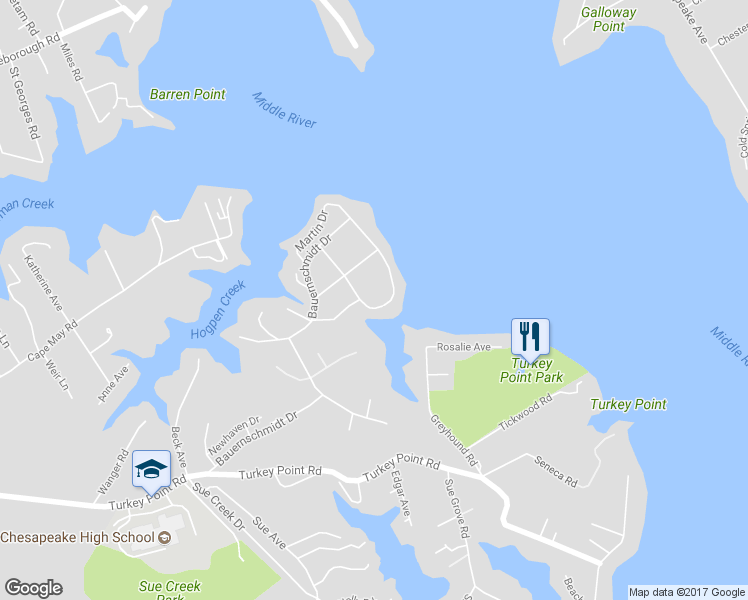 map of restaurants, bars, coffee shops, grocery stores, and more near 2609 Bauernschmidt Drive in Baltimore