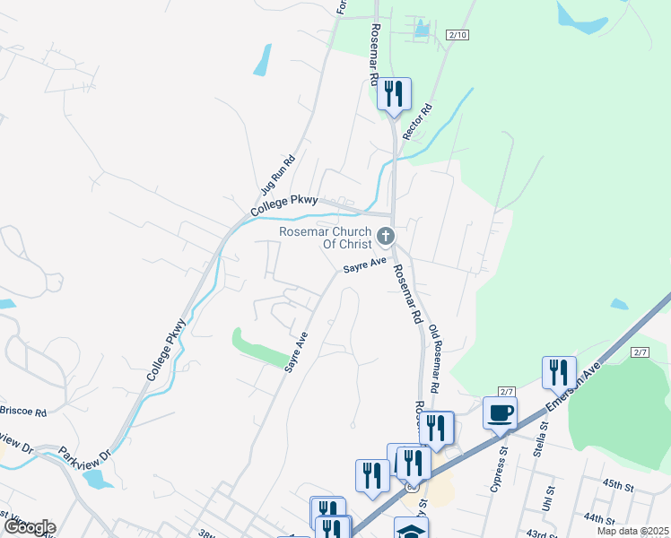 map of restaurants, bars, coffee shops, grocery stores, and more near 28 Wyndham Knob in Parkersburg