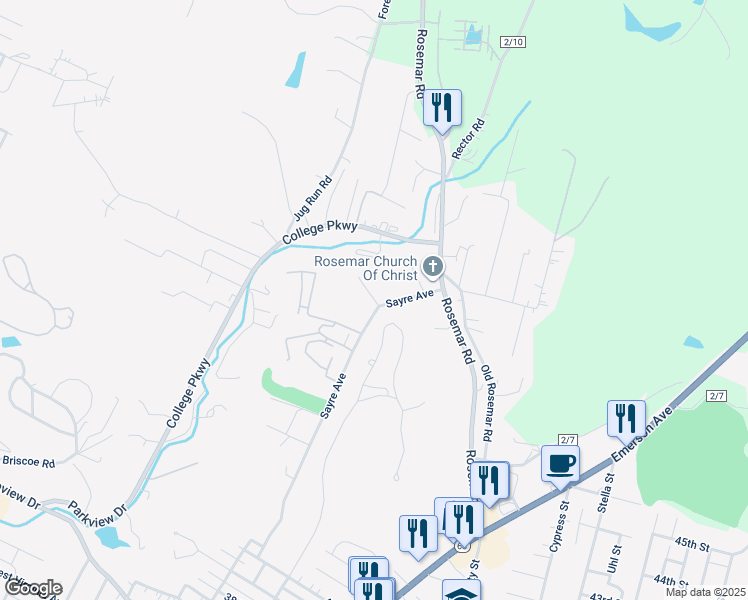 map of restaurants, bars, coffee shops, grocery stores, and more near 57 Wyndham Knob in Parkersburg