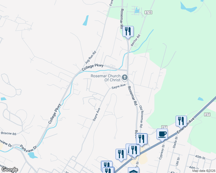 map of restaurants, bars, coffee shops, grocery stores, and more near 69 Wyndham Knob in Parkersburg