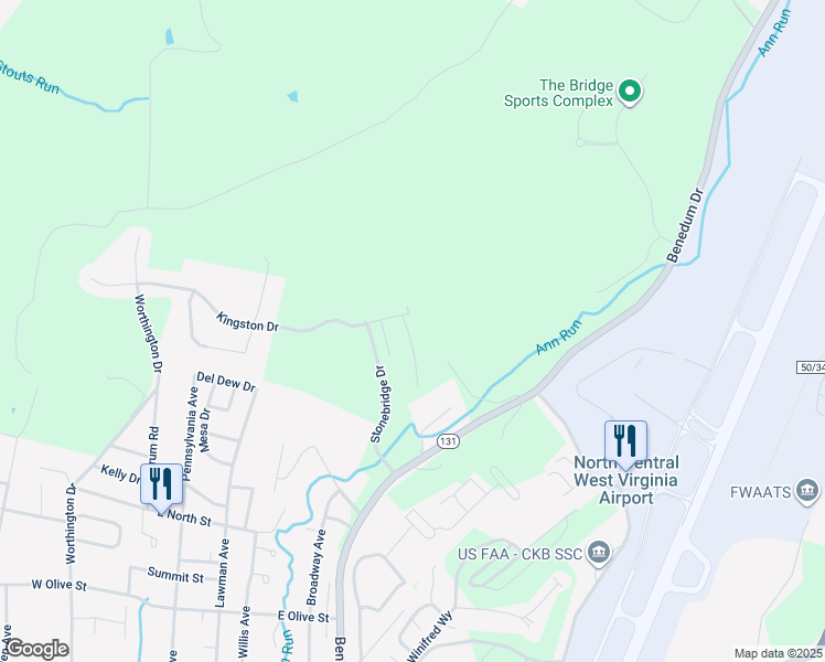 map of restaurants, bars, coffee shops, grocery stores, and more near 368 Powderhouse Road in Bridgeport