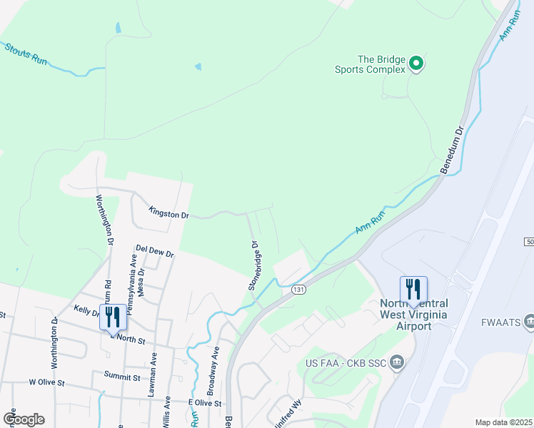 map of restaurants, bars, coffee shops, grocery stores, and more near 368 Powderhouse Road in Bridgeport