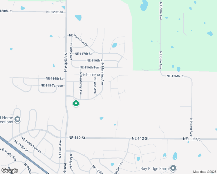 map of restaurants, bars, coffee shops, grocery stores, and more near 11504 North Laurel Avenue in Kansas City
