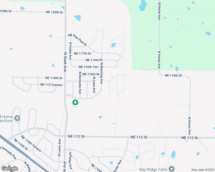 map of restaurants, bars, coffee shops, grocery stores, and more near 11504 North Laurel Avenue in Kansas City