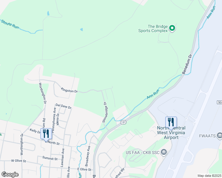 map of restaurants, bars, coffee shops, grocery stores, and more near 368 Powderhouse Road in Bridgeport