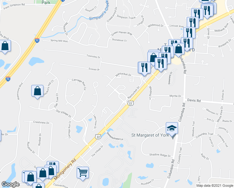 map of restaurants, bars, coffee shops, grocery stores, and more near 3581 Harbor Bay Drive in Loveland
