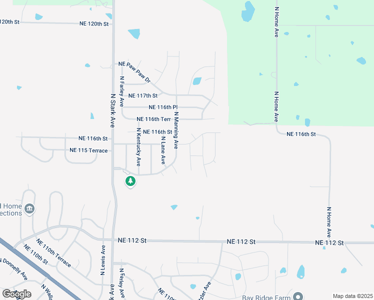 map of restaurants, bars, coffee shops, grocery stores, and more near 11504 North Laurel Avenue in Kansas City
