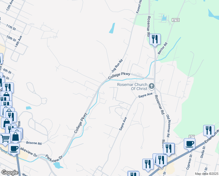 map of restaurants, bars, coffee shops, grocery stores, and more near 80 Wyndham Knob Road in Parkersburg