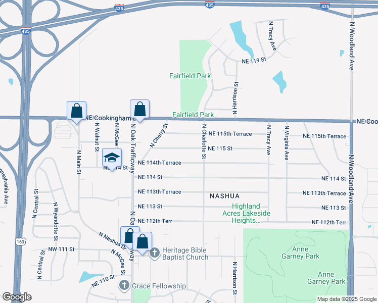 map of restaurants, bars, coffee shops, grocery stores, and more near 701 Northeast 115 Street in Kansas City
