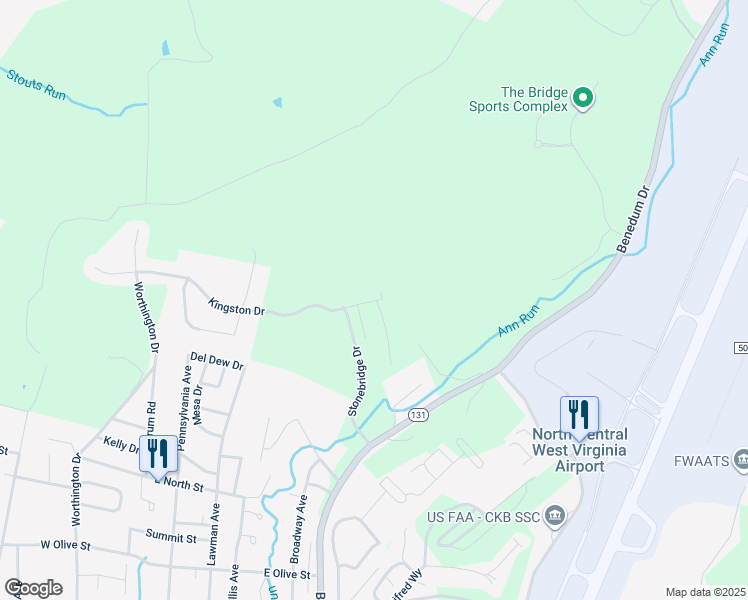 map of restaurants, bars, coffee shops, grocery stores, and more near 368 Powderhouse Road in Bridgeport