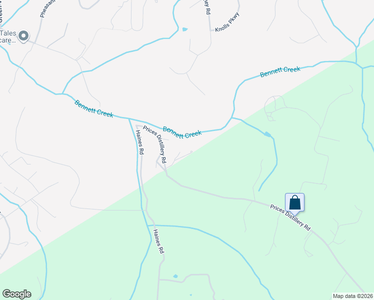 map of restaurants, bars, coffee shops, grocery stores, and more near 2420 Prices Distillery Road in Clarksburg
