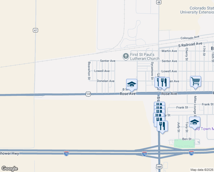 map of restaurants, bars, coffee shops, grocery stores, and more near 111 Eldridge Street in Burlington