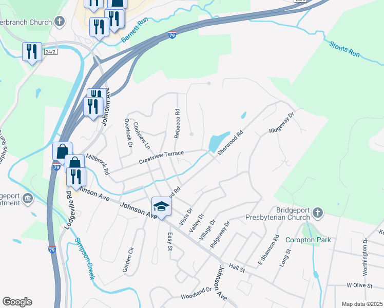 45 Crestview Terrace, Bridgeport WV Walk Score