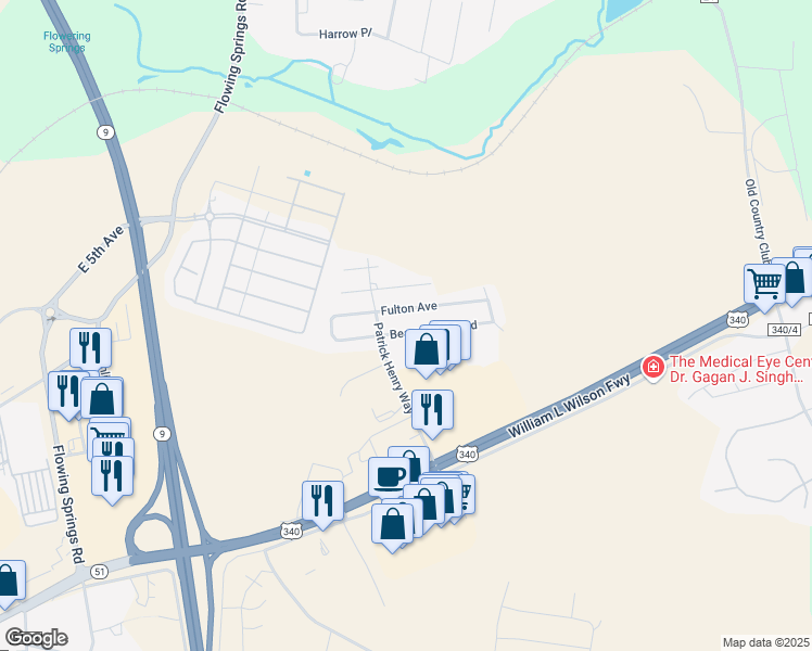 map of restaurants, bars, coffee shops, grocery stores, and more near 151 Beauregard Boulevard in Charles Town