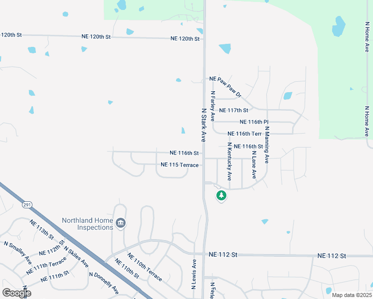 map of restaurants, bars, coffee shops, grocery stores, and more near 8716 Northeast 116th Street in Kansas City