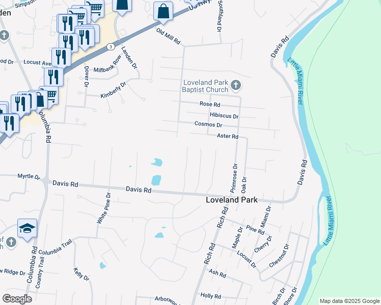 map of restaurants, bars, coffee shops, grocery stores, and more near 9056 Country View Lane in Loveland