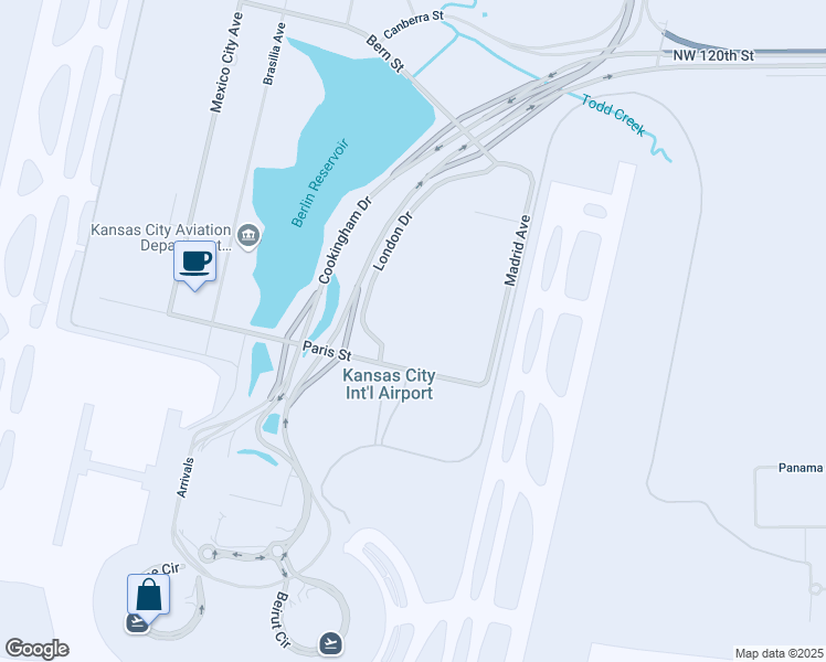 map of restaurants, bars, coffee shops, grocery stores, and more near 466 Paris Street in Kansas City