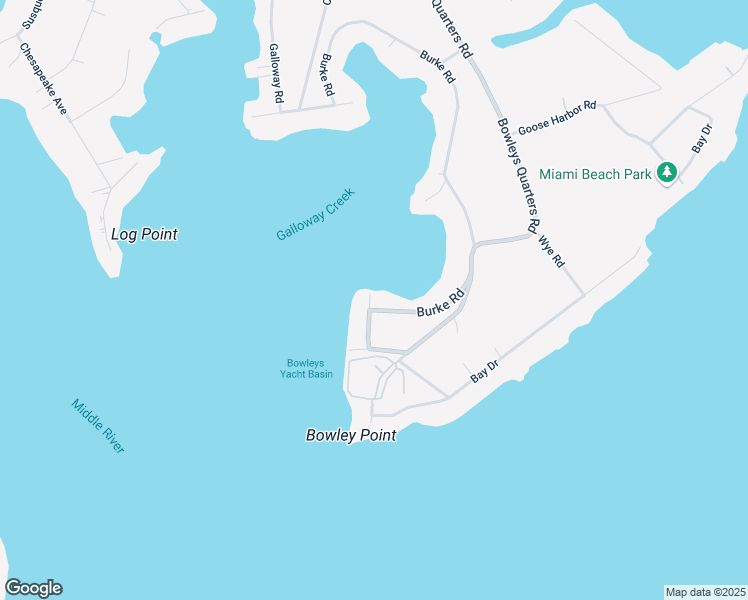 map of restaurants, bars, coffee shops, grocery stores, and more near 1622 Burke Rd in Middle River