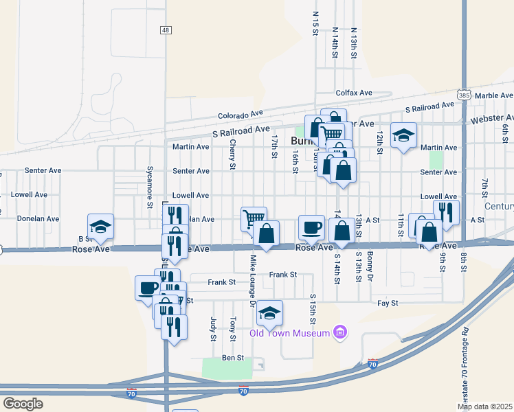 map of restaurants, bars, coffee shops, grocery stores, and more near 246 18th Street in Burlington