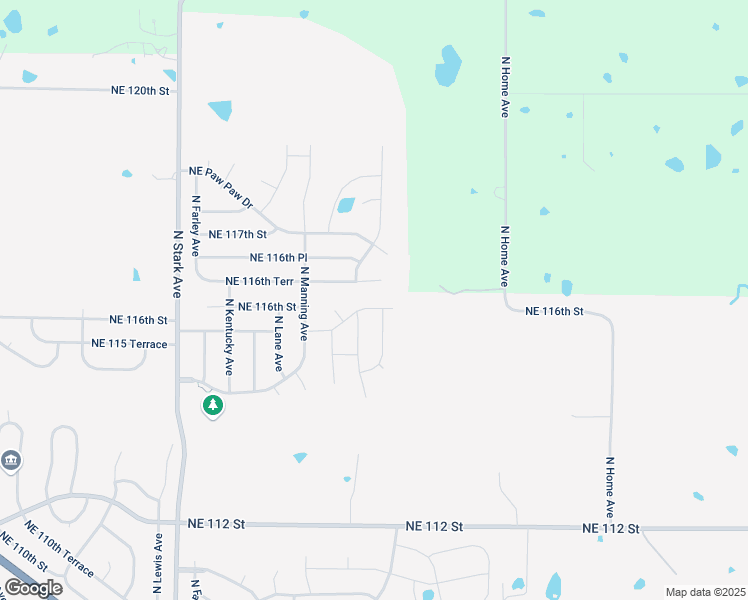 map of restaurants, bars, coffee shops, grocery stores, and more near 9204 Northeast 115 Terrace in Kansas City