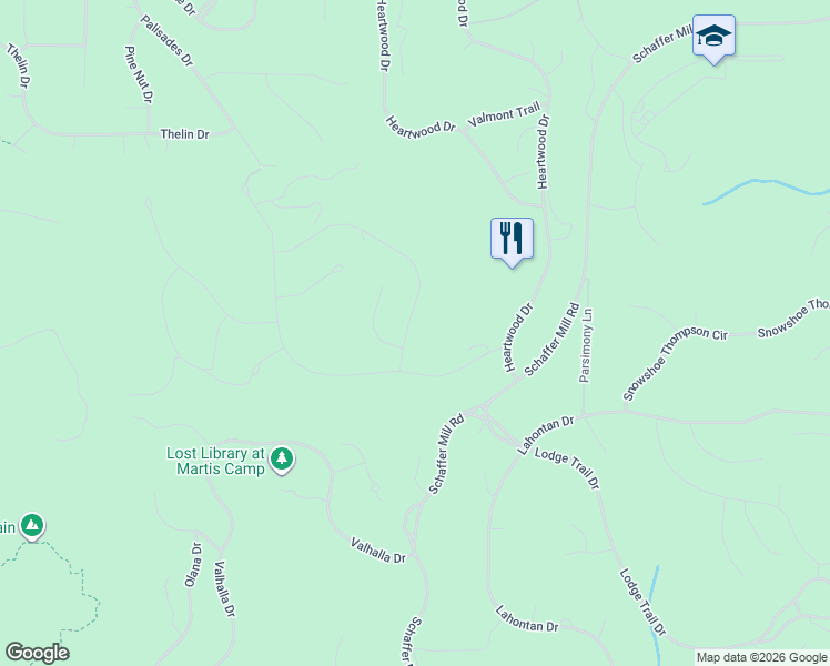 map of restaurants, bars, coffee shops, grocery stores, and more near 9304 Nine Bark Road in Truckee