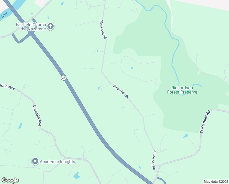 map of restaurants, bars, coffee shops, grocery stores, and more near 11985 Stone Mill Road in Cincinnati