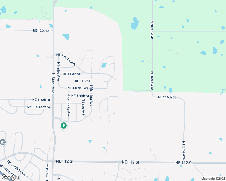 map of restaurants, bars, coffee shops, grocery stores, and more near 9204 Northeast 115 Terrace in Kansas City