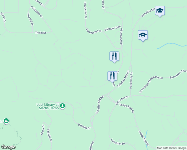 map of restaurants, bars, coffee shops, grocery stores, and more near 9304 Nine Bark Road in Truckee